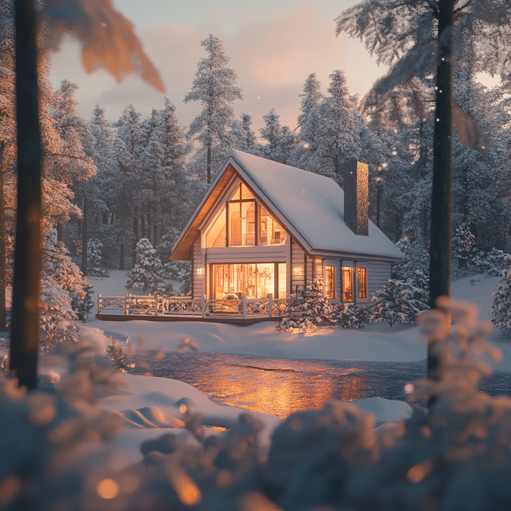 Midjourney take on a cozy Scandinavian cabin